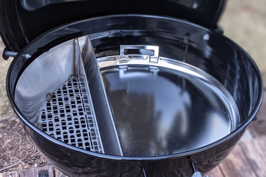 26-inch Drip 'N Griddle pan in grill