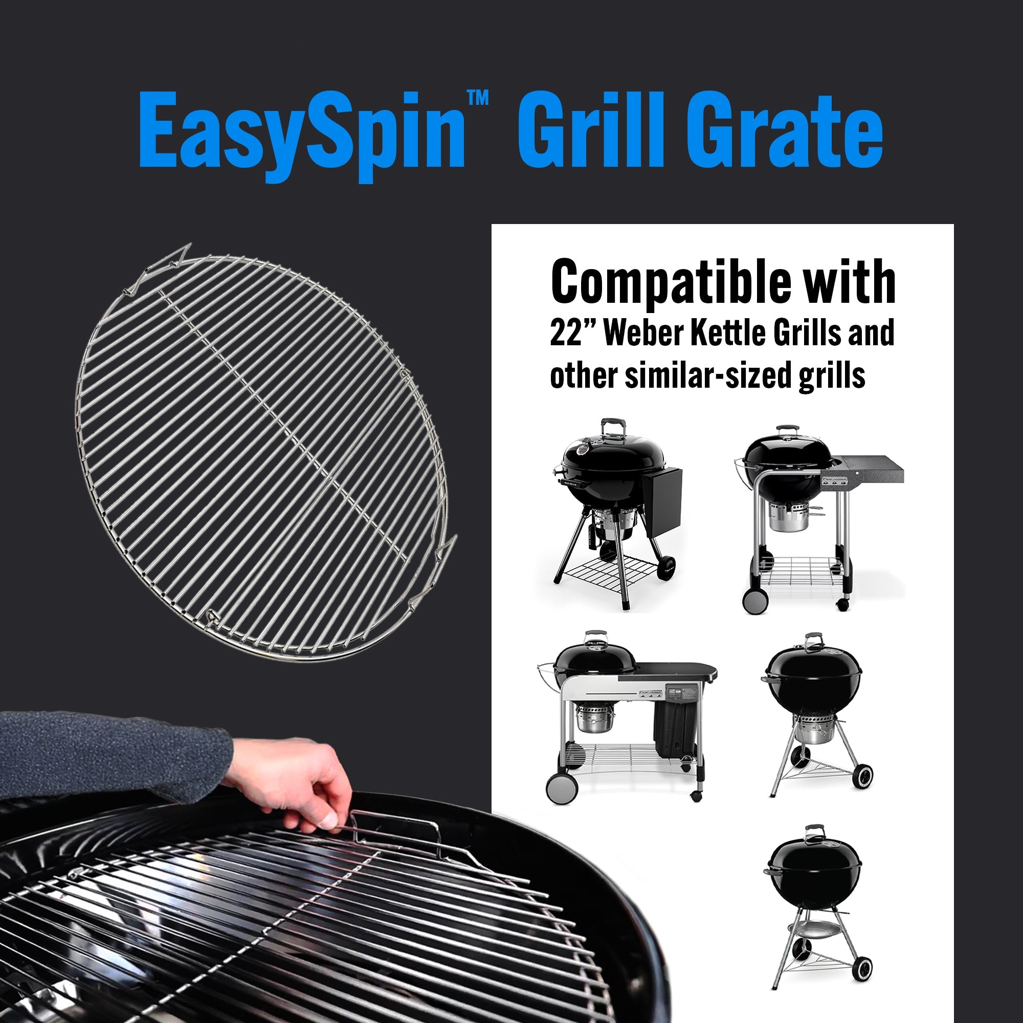 EasySpin™ Grill Grate 57cm — Stainless Steel 304 3